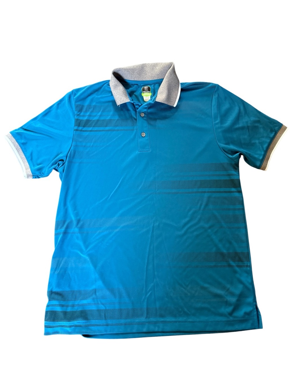 NWOTS PGA Tour Pro Series Men's Blue Polo Golf Shirt with Grey Collar, size M